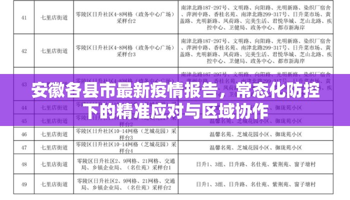 安徽各县市最新疫情报告，常态化防控下的精准应对与区域协作