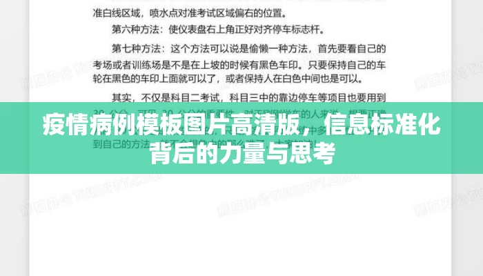 疫情病例模板图片高清版，信息标准化背后的力量与思考