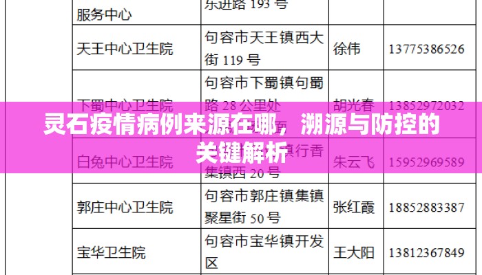 灵石疫情病例来源在哪，溯源与防控的关键解析