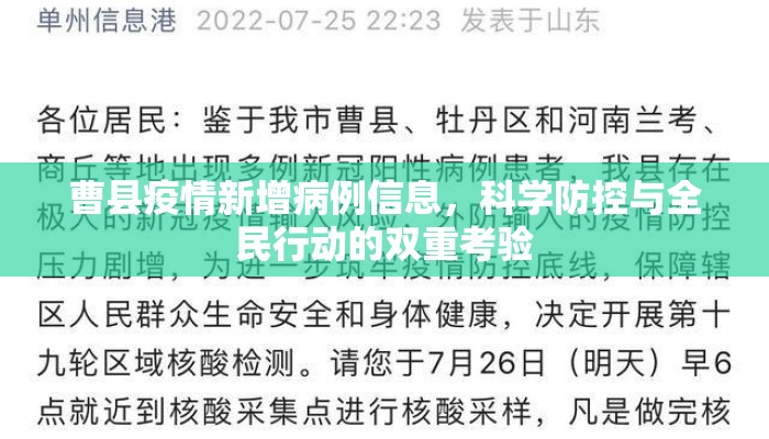 曹县疫情新增病例信息，科学防控与全民行动的双重考验