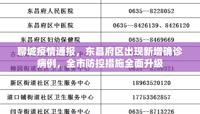 聊城疫情通报，东昌府区出现新增确诊病例，全市防控措施全面升级