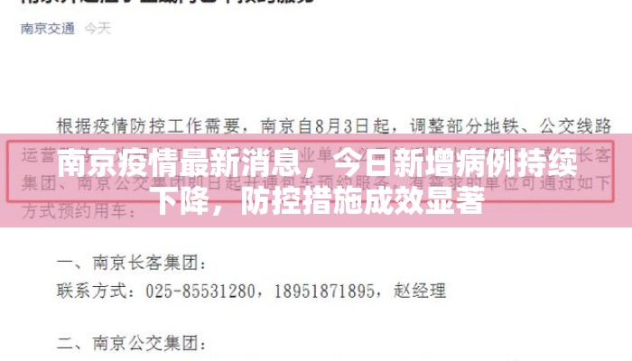 南京疫情最新消息，今日新增病例持续下降，防控措施成效显著