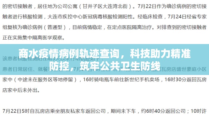 商水疫情病例轨迹查询，科技助力精准防控，筑牢公共卫生防线