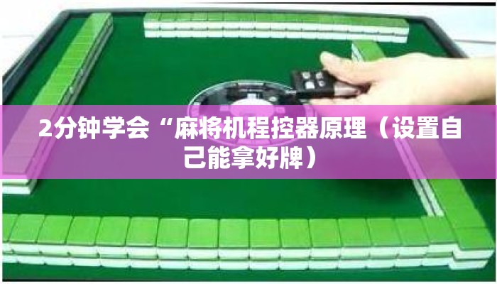 2分钟学会“麻将机程控器原理（设置自己能拿好牌）