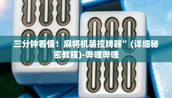 三分钟看懂！麻将机装控牌器”(详细秘密教程)-哔哩哔哩