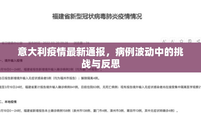 意大利疫情最新通报，病例波动中的挑战与反思