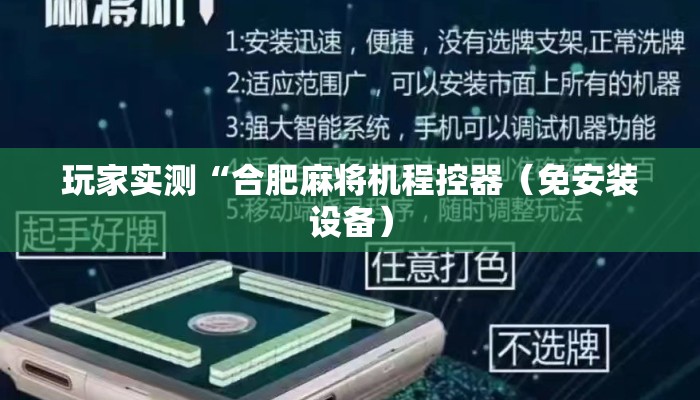玩家实测“合肥麻将机程控器（免安装设备）