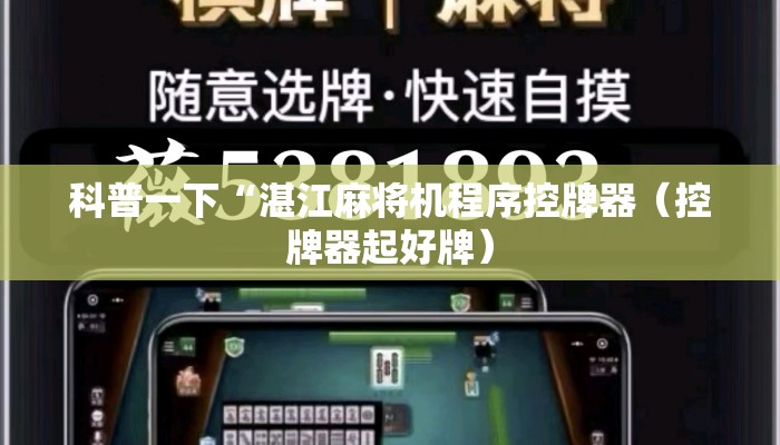 科普一下“湛江麻将机程序控牌器（控牌器起好牌）